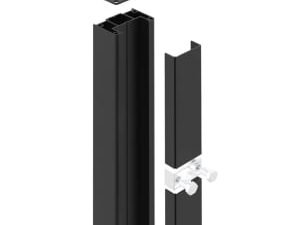 Readymade Black Aluminium Surface/Sunken Pedestrian Gate Post - 80 x 50 x 2000mm