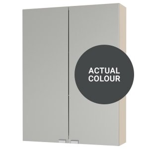 Duarti By Calypso Cascade 500mm Slimline Mirrored 2 Door Wall Hung Unit – Midnight Grey