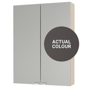 Duarti By Calypso Cascade 500mm Slimline Mirrored 2 Door Wall Hung Unit – Galaxy Grey