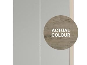 Duarti By Calypso Cascade 500mm Slimline Mirrored 2 Door Wall Hung Unit - Grey Bark