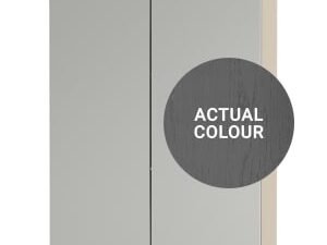 Duarti By Calypso Highwood 500mm Slimline Mirrored 2 Door Wall Hung Unit - Panther Grey