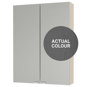 Duarti By Calypso Highwood 500mm Slimline Mirrored 2 Door Wall Hung Unit – Panther Grey