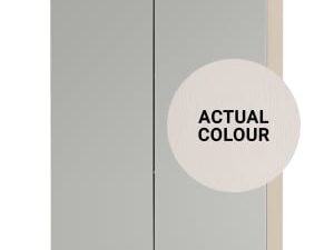 Duarti By Calypso Highwood 500mm Slimline Mirrored 2 Door Wall Hung Unit - Taupe