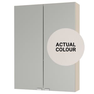 Duarti By Calypso Highwood 500mm Slimline Mirrored 2 Door Wall Hung Unit – Taupe