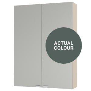 Duarti By Calypso Highwood 500mm Slimline Mirrored 2 Door Wall Hung Unit – Woodland Green