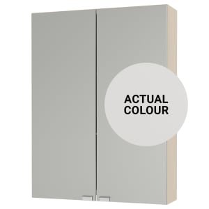 Duarti By Calypso Beaufort 500mm Slimline Mirrored 2 Door Wall Hung Unit – Grey Varnish