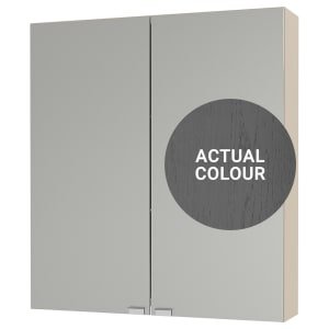 Duarti By Calypso Highwood 600mm Slimline Mirrored 2 Door Wall Hung Unit – Panther Grey