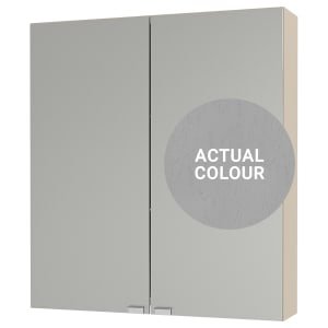 Duarti By Calypso Highwood 600mm Slimline Mirrored 2 Door Wall Hung Unit – Fossil Grey