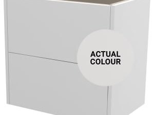 Duarti By Calypso Cascade 600mm Slimline 2 Drawer Wall Hung Vanity Unit - Mirror Grey