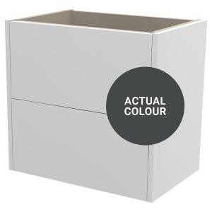 Duarti By Calypso Cascade 600mm Slimline 2 Drawer Wall Hung Vanity Unit – Midnight Grey