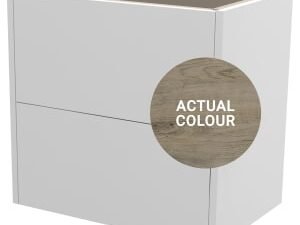 Duarti By Calypso Cascade 600mm Slimline 2 Drawer Wall Hung Vanity Unit - Grey Bark