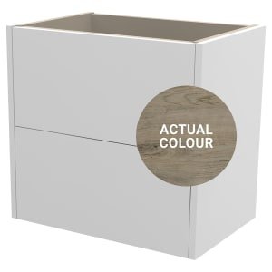 Duarti By Calypso Cascade 600mm Slimline 2 Drawer Wall Hung Vanity Unit – Grey Bark