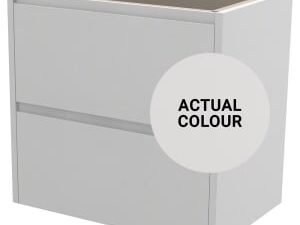 Duarti By Calypso Beaufort 600mm Slimline 2 Drawer Wall Hung Vanity Unit - Grey Varnish