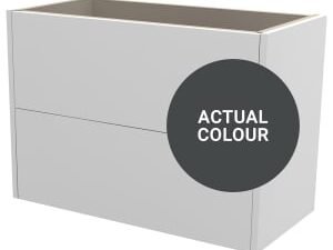 Duarti By Calypso Cascade 800mm Slimline 2 Drawer Wall Hung Vanity Unit - Midnight Grey