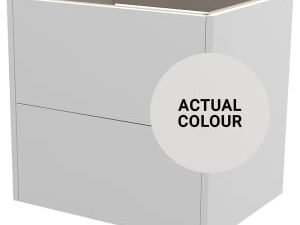 Duarti By Calypso Cascade 600mm Full Depth 2 Drawer Wall Hung Vanity Unit - Mirror Grey