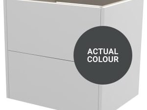 Duarti By Calypso Cascade 600mm Full Depth 2 Drawer Wall Hung Vanity Unit - Midnight Grey