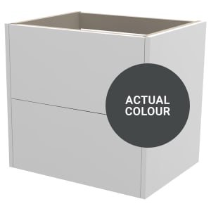 Duarti By Calypso Cascade 600mm Full Depth 2 Drawer Wall Hung Vanity Unit – Midnight Grey