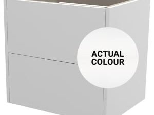 Duarti By Calypso Cascade 600mm Full Depth 2 Drawer Wall Hung Vanity Unit - Mirror White