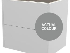 Duarti By Calypso Cascade 600mm Full Depth 2 Drawer Wall Hung Vanity Unit - Twilight Grey