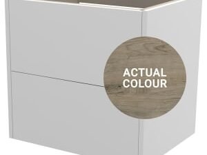 Duarti By Calypso Cascade 600mm Full Depth 2 Drawer Wall Hung Vanity Unit - Grey Bark