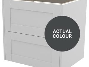 Duarti By Calypso Highwood 600mm Full Depth 2 Drawer Wall Hung Vanity Unit - Midnight Grey