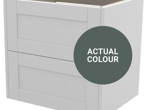 Duarti By Calypso Highwood 600mm Full Depth 2 Drawer Wall Hung Vanity Unit - Woodland Green