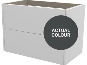 Duarti By Calypso Cascade 800mm Full Depth 2 Drawer Wall Hung Vanity Unit - Midnight Grey