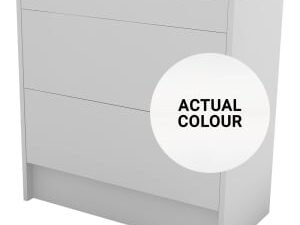 Duarti By Calypso Cascade 800mm Slimline 2 Drawer Floor Standing Vanity Unit - Mirror White