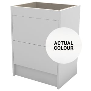 Duarti By Calypso Cascade 600mm Full Depth 2 Drawer Floor Standing Vanity Unit – Mirror White