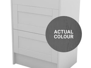 Duarti By Calypso Highwood 600mm Full Depth 2 Drawer Floor Standing Vanity Unit - Panther Grey