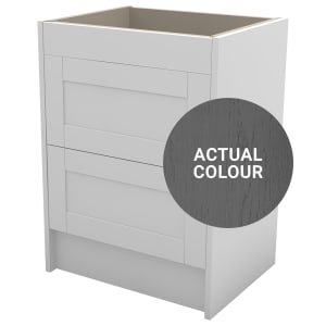 Duarti By Calypso Highwood 600mm Full Depth 2 Drawer Floor Standing Vanity Unit – Panther Grey