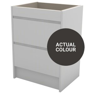 Duarti By Calypso Beaufort 600mm Full Depth 2 Drawer Floor Standing Vanity Unit – Ember Grey