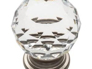 Duarti By Calypso Celeste Satin Nickel Crystal Knob Handle - 30mm