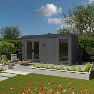 Kyube Plus 5.2 x 3.3m Premium Composite Vertically Cladded Garden Room including Installation – Anthracite Grey