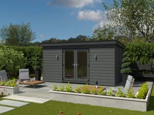 Kyube 4.96 x 2.52m Composite Horizontally Cladded Garden Room including Installation - Anthracite Grey
