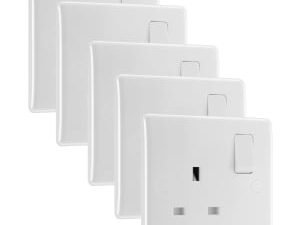 BG 13A Single Gang Curve White Single Switched Socket - Pack of 5