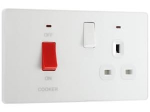 BG Evolve Pearlescent White 45A Cooker Control Socket