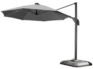 Norfolk Leisure One Box Grey Parasol 3m Round LED Cantilever with Water Filled Base