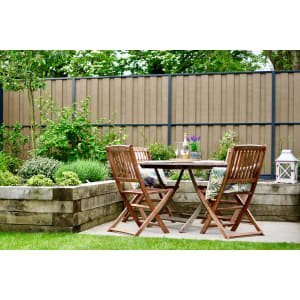 DuraPost Anthracite Grey/Natural Vento Vertical Composite Fence Panel – 6 x 6ft – Pack of 4