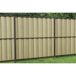 DuraPost Sepia Brown/Natural Vento Vertical Composite Fence Panel – 6 x 6ft – Pack of 5