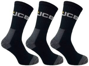 JCB JCBX000044Y Worker Socks - Pack of 3 Size 6 -11