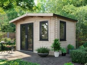 Power Sheds 8 x 12ft Left Hand Door Apex Chalet Log Cabin