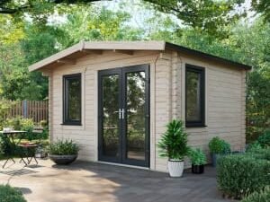 Power Sheds 10 x 12ft Right Hand Door Apex Chalet Log Cabin