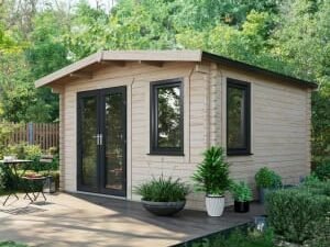 Power Sheds 12 x 12ft Left Hand Door Apex Chalet Log Cabin