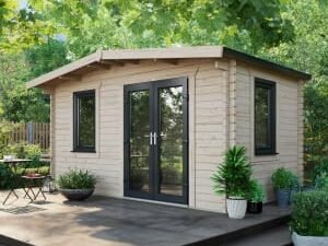 Power Sheds 8 x 14ft Right Hand Door Apex Chalet Log Cabin
