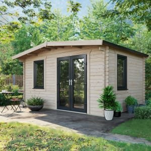 Power Sheds 10 x 14ft Right Hand Door Apex Chalet Log Cabin