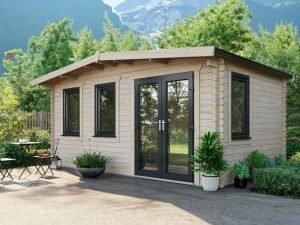 Power Sheds 10 x 16ft Right Hand Door Apex Chalet Log Cabin