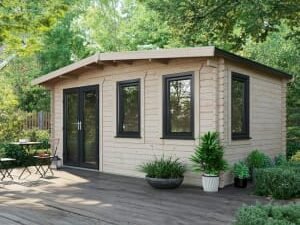 Power Sheds 10 x 16ft Left Hand Door Apex Chalet Log Cabin