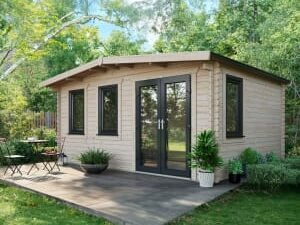 Power Sheds 12 x 16ft Right Hand Door Apex Chalet Log Cabin