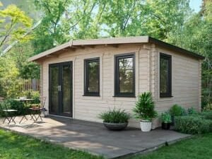 Power Sheds 12 x 16ft Left Hand Door Apex Chalet Log Cabin